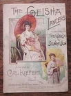 1896 Geisha Lancers Victorian Antique Illustrated Music Sheet Sidney Jones Old