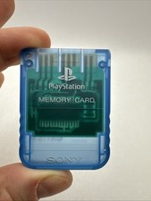 OEM Official Sony Playstation PS1 Memory Card SCPH-1020 Clear Translucent Blue