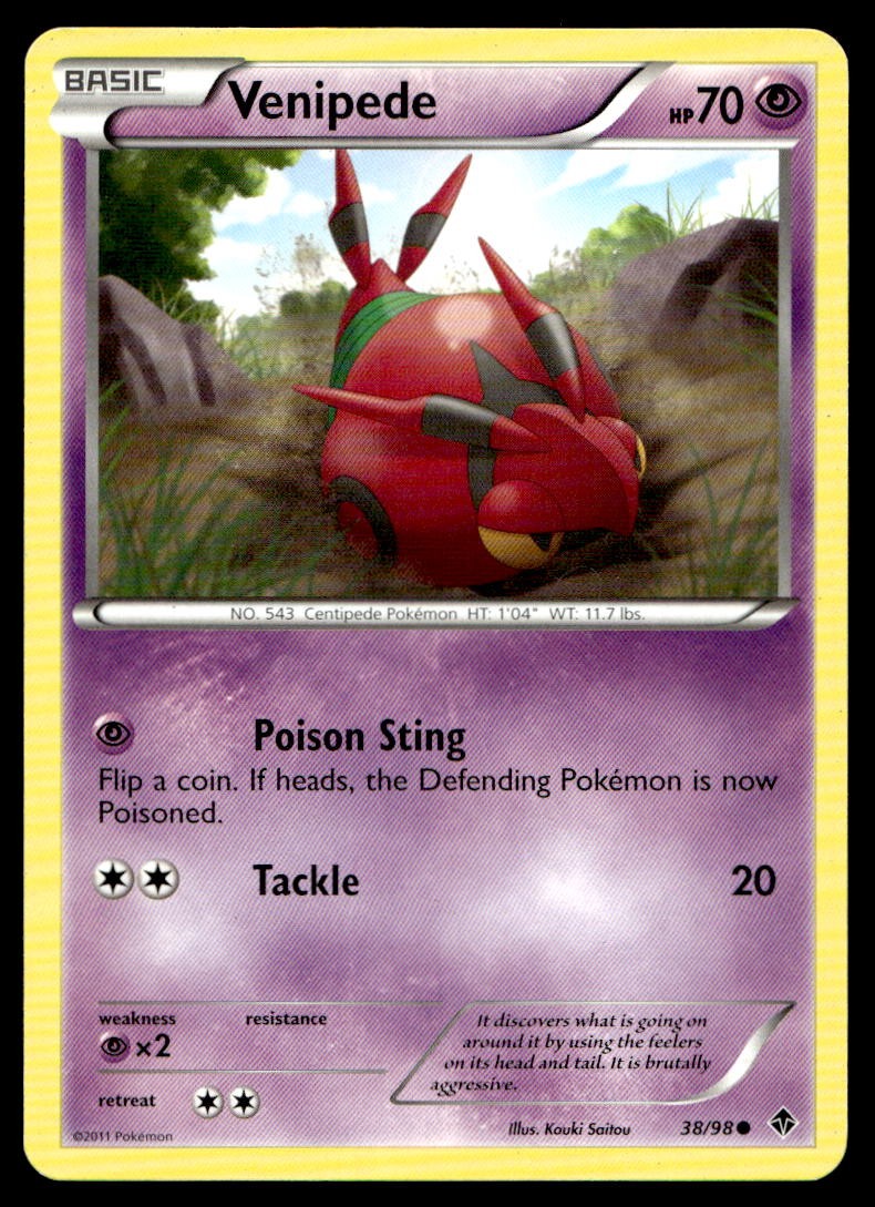 LP Venipede [Emerging Powers 38/98] Common Pokemon TCG