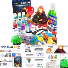 240 Lab Experiments Chemistry Set Crystal Growing Erupting Volcano STEM Toys