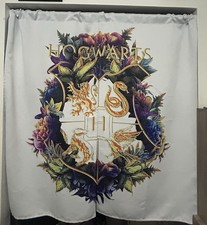 Harry Potter Curtains 2 Pc Hogwarts Crest Girls room light filtering White
