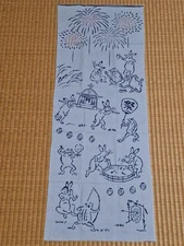 Chojugiga Fireworks Summer Festival Tenugui Japan Cloth Collectible
