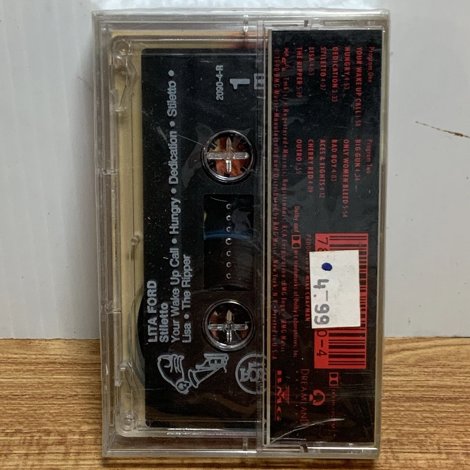 LITA FORD: STILETTO CASSETTE, Rock ALBUM 1990 - NEW SEALED - Image 3 of 3