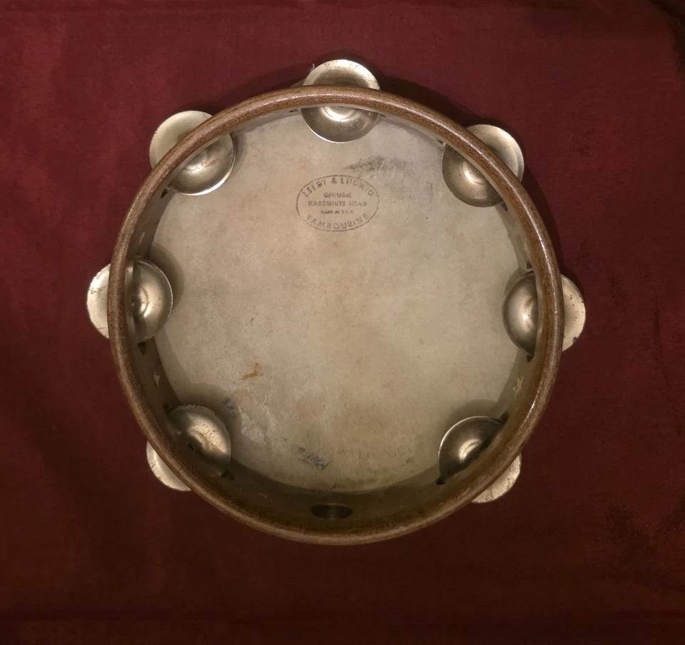 Pandereta vintage Leedy & Ludwig 8” 1950’5 "cabeza blanca dura genuina" Foto 2 de 4