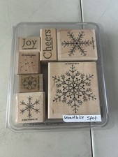 Stampin Up Snowflake Spot 7 Piece Wood Stamp Set