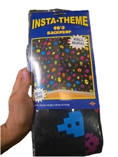 Backdrop 4' x 30' Retro Gaming 80's Party Supplies Decorations 30 Feet Brand New