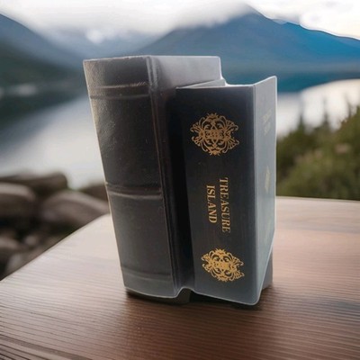 Faux Book Secret Hideaway Emboss Faux Leather & Wood Stash Spot Security Place 