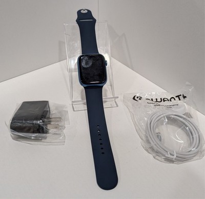 Apple Watch Series 7 45MM Gps + Cellular Unlocked Blue Titanium + Blue Band