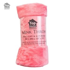 Image of Top Home Roll Mink Sherpa Throw Faux Fur Flannel Fleece Soft Blankets