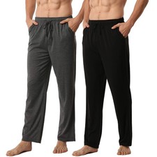 2 Pack Mens Lounge Pants with Pockets, Soft Lightweight Pajama Pants for Men,...