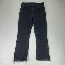 Mother Jeans The Insider Crop Step Fray 29x24 Not Guilty Black Denim Pants READ