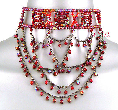 Vampir rot Aurora Goth viktorianisches Moulin Hochzeit Abschlussball Kugel Glas Halsband Halskette