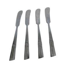 VTG Stainless Steel Japan Flatware Bamboo Leaf 4 Flat Handled Butter Spreaders