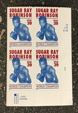 2006USA #4020 39c Sugar Ray Robinson - Plate Block of 4 - World Champion Boxer