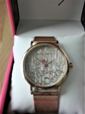 Betsey Johnson Falling for Mesh Metallic Rose Gold Glitter 