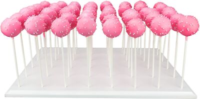 Cake Pop Stand Display - 48 Count Wood Lollipop Holder Candy or Sucker Stand ...
