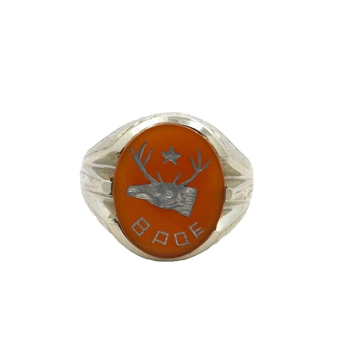 Joyas de Oro Blanco de Cornalina para hombres