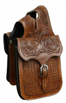 Sacoche De Selle Western En Cuir Véritable - Marron - Artisanat Indien - Daarkgreen