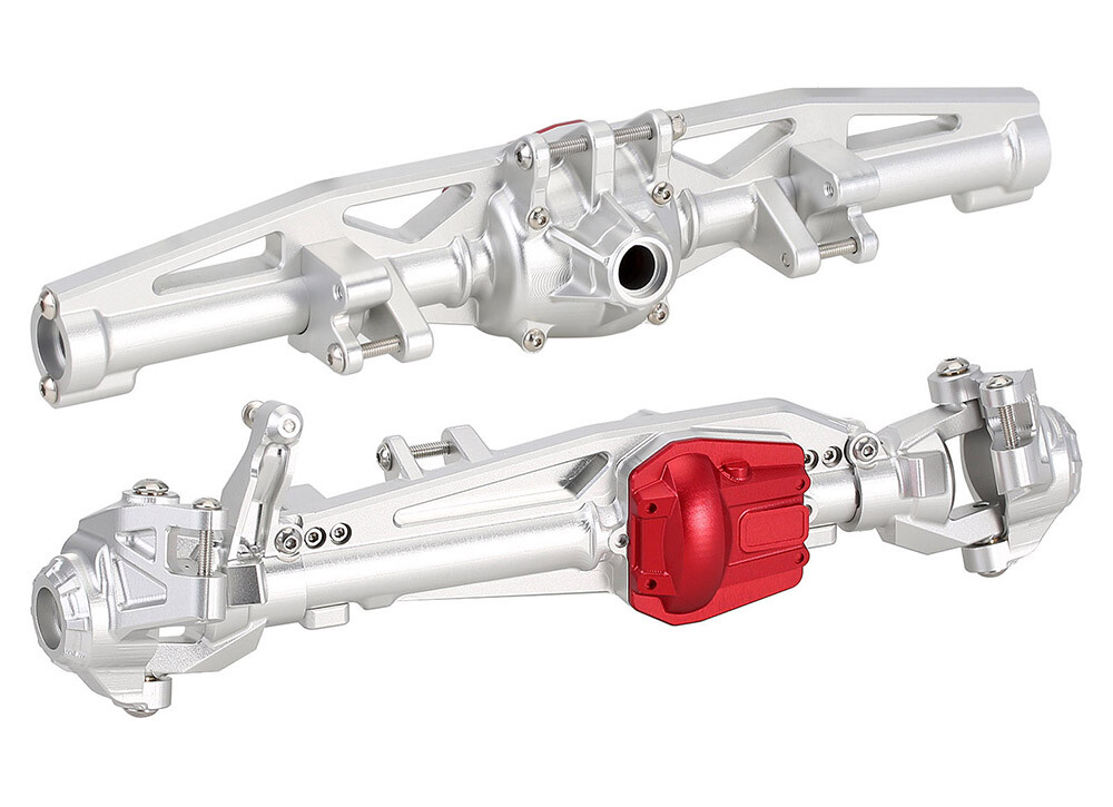 RC Model Silver Alloy Machined Front & Rear Axle Housings Upgrade for