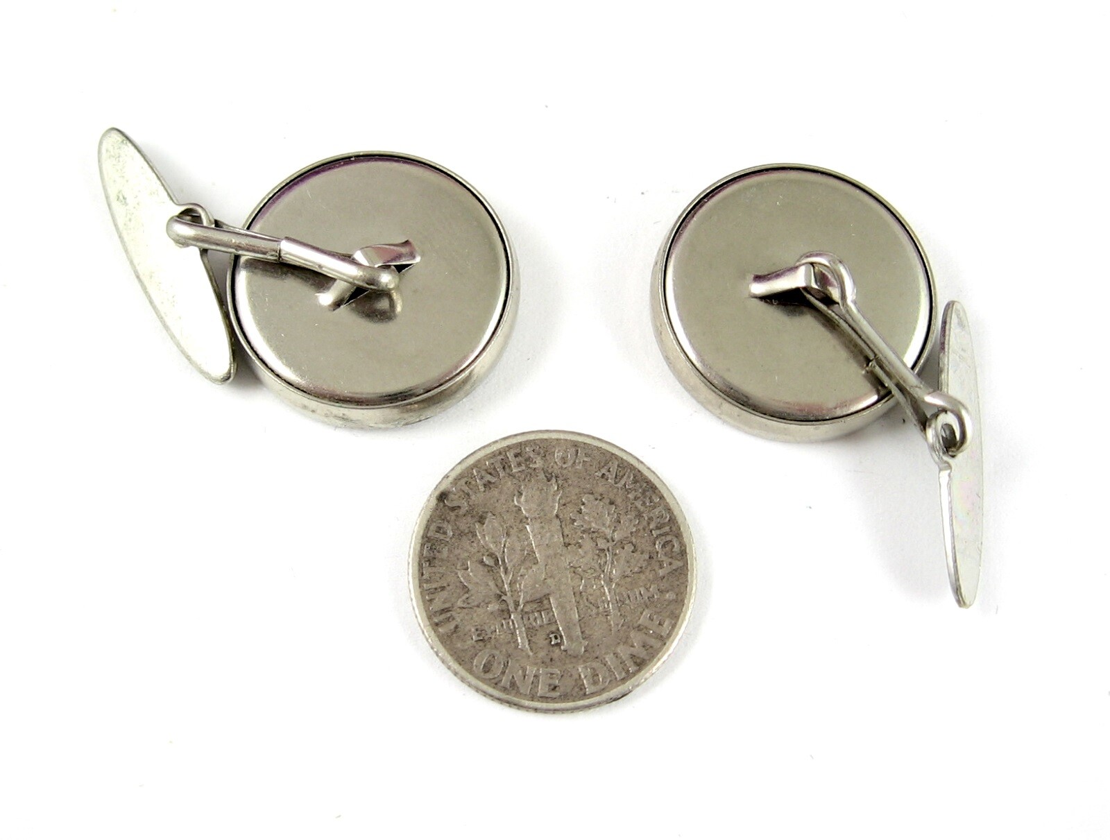 TRAIN ENGINE CUFFLINKS Vintage Button Style Silve… - image 12