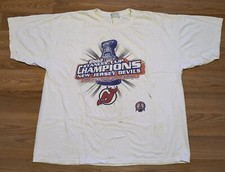 Vintage 2003 NEW JERSEY DEVILS Stanley Cup t shirt 2XL NHL locker room edition