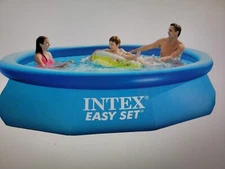 Intex Easy Set 10ft x 30in Above Ground Inflatable Round Swimming POOL Open Box