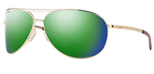 NEW Smith Serpico 2 Sunglasses-Gold-Chromapop Green Mirror Polarized