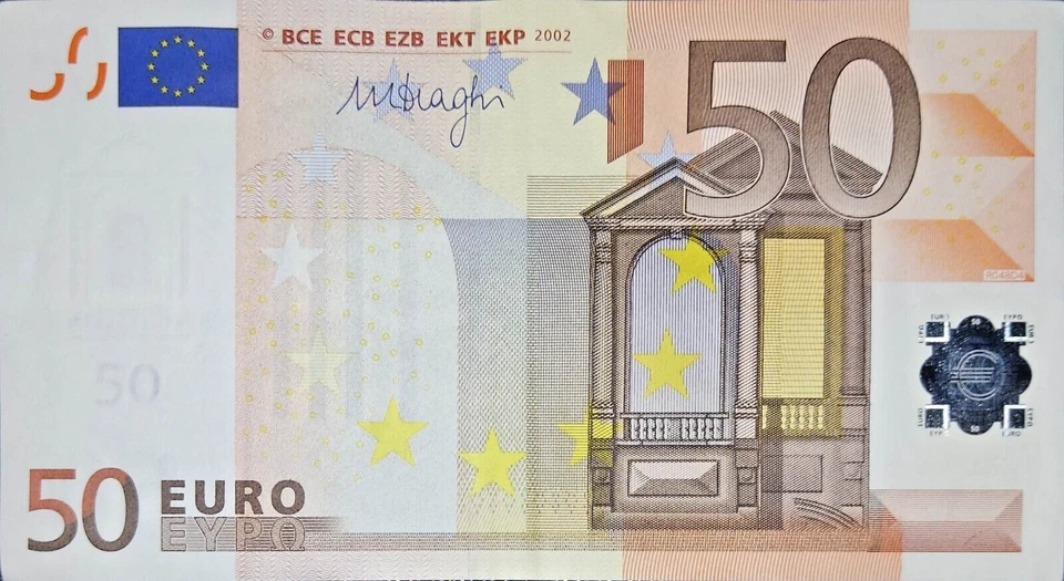 50 EUROS BANK NOTE-2002L-EU-MARIO DRAGHI SIGNED IN MINT CONDITION!FREE SHIPPING - Image 2 of 4