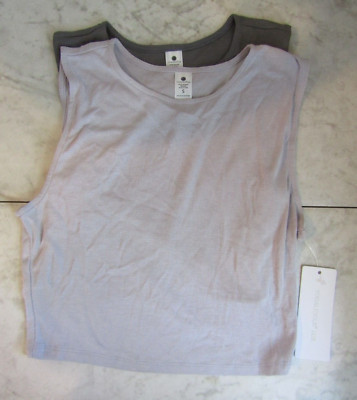 NWT Yogalicious Lux Sand Washed Rib Nicki Muscle Tank Top (2) Women's Size S