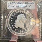 1794 Flowing Hair Liberty Tribute Medals. Silver plate Proof ingot/bar/token