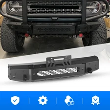 Heavy Duty Textured Steel Front Bumper For 2021 - 2025 Ford Bronco 2/4-Door