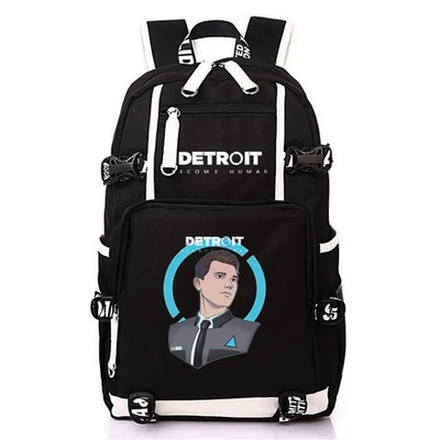 Detroit Become Human Game USB Backpack Bag School Backpacks Laptop Shoulder Bags