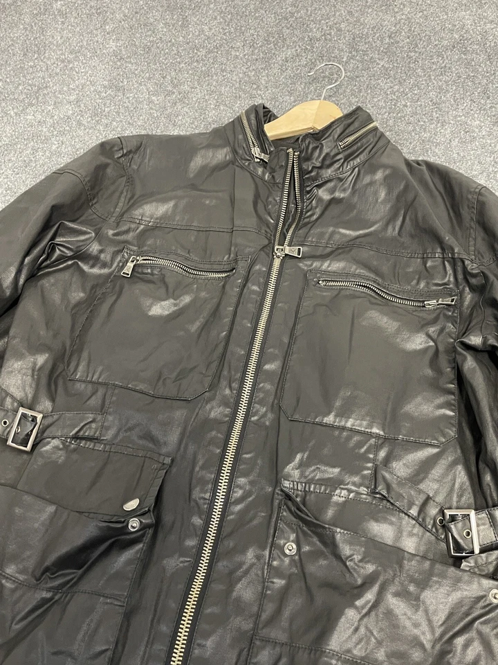 Chaqueta Bomber Express Mujer Extra Grande Negra Imitación Cuero Moto N7 Foto 3 de 4