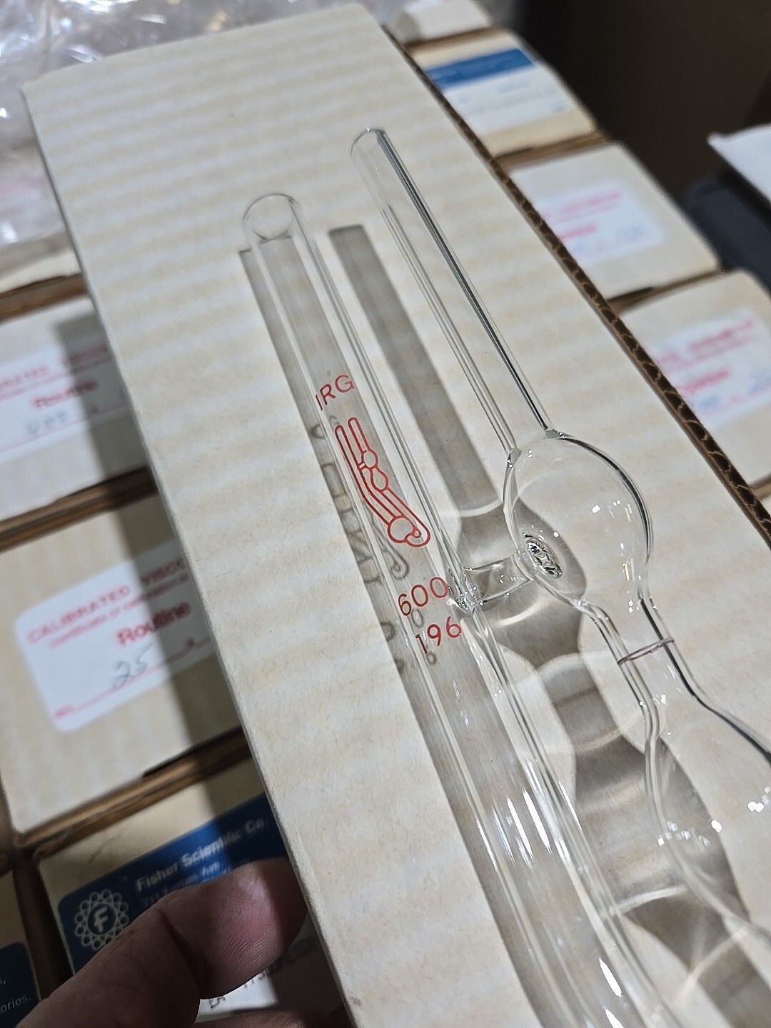 Vintage Fenske Calibrated Viscometer Routine Size 600 With Certificate #196