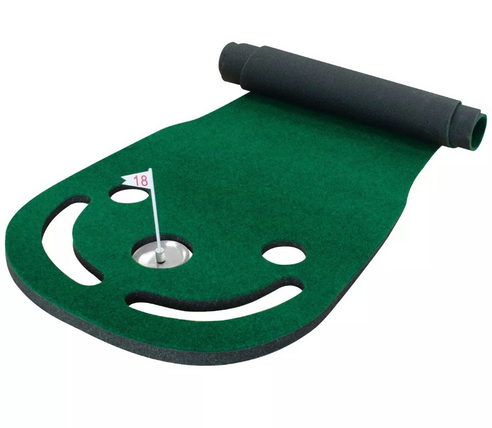 KOFULL Putting Green Mats Set Included 29" Golf Putter balls Put Cup
