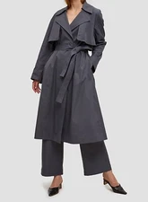 nap Micah Belted Trench Coat, Color Admiral Grey, Size Large, NWT
