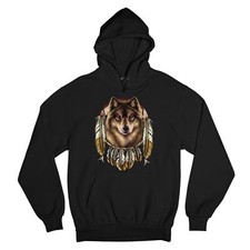 Wolf Spirit Sweatshirt Native American Dreamcatcher Indigenous Hoodie