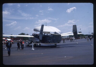 US Navy Grumman E-1 Tracer Aircraft On Display Vintage 1960 35mm Slide Photo
