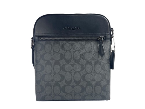 Coach Signature Leather Houston Flight Bag Crossbody