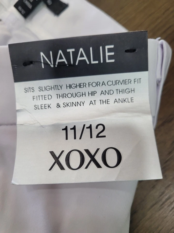 XOXO Natalie Short Light White Linen Blend Flare Leg Pant NWT Size 11/12 - Image 3 of 4