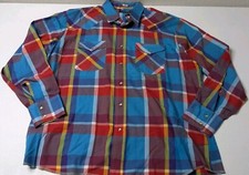 Wrangler Shirt Men's XL Plaid Button Up Long Sleeve