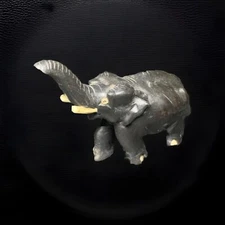 Hand Carved Wooden Elephant Some Toe Nails Missing Collectible