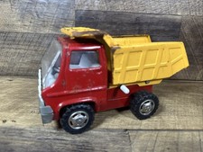 Marx Vintage Red Yellow Pressed Steel Dump Truck Made In Japan 1968
