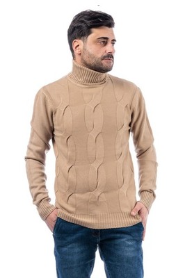 Herren Flechtpullover Stehkragen Freizeitpullover Wintershirt VEQUE