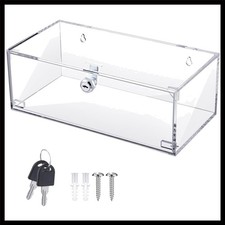 Versatile 12 x 6 x 4.5 Inch Lockable Acrylic Storage Box - Ideal for Medicine
