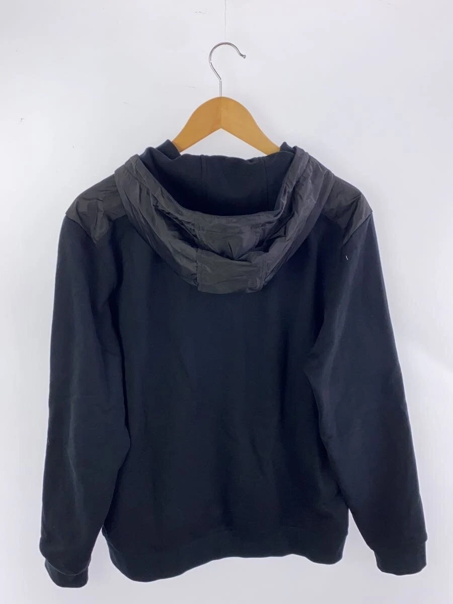 Felpa con cappuccio PRADA 24AW triangolo logo zip XL nylon BLK UJL19A R232 1U77