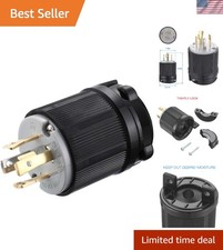 Industrial Grade NEMA L14-30P 30 Amp Locking Generator Plug - 7500W Power