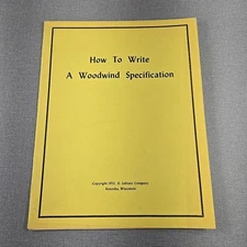 How to Write a Woodwind Specification by G Leblanc Company ~ 1953 Paper Notebook