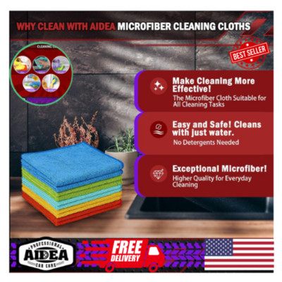 Microfiber Cleaning Cloth Set of 100 Towel Rag Car Polishing Detailing NoScratch