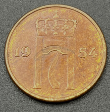 1954 Norway 5 Ore Bronze KM#400 UNC Uncirculated Haakon VII World Coin Foreign